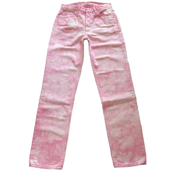 GRLFRND Denim - GRLFRND The Helena tie dye straight leg high waist crop jeans Juicy Fruit 25 NEW